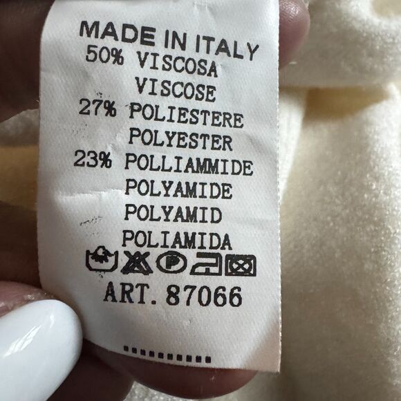 Alpini Knitwear Italian Cream Drape Poncho – Minimalist Cozy Wrap - Picture 4 of 5